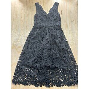 ASTR The Label lace dress midi Black Eyelet Cut Out Sleeveless Little M Flowy